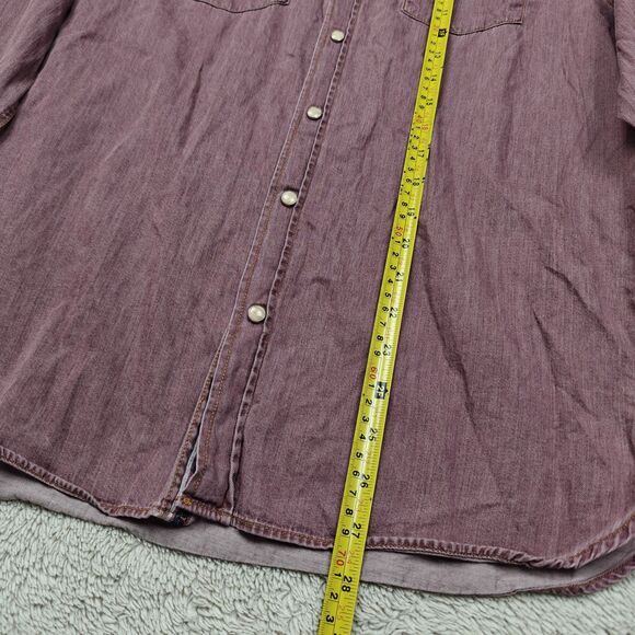 Luchiano Visconti Shirt Men's S Red Snap Buttons 100% Cotton - Picture 7 of 7